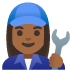 👩🏾‍🔧 woman mechanic: medium-dark skin tone display on Google